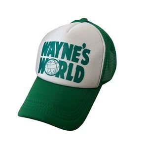 Green and White Wayne's World Trucker Hat